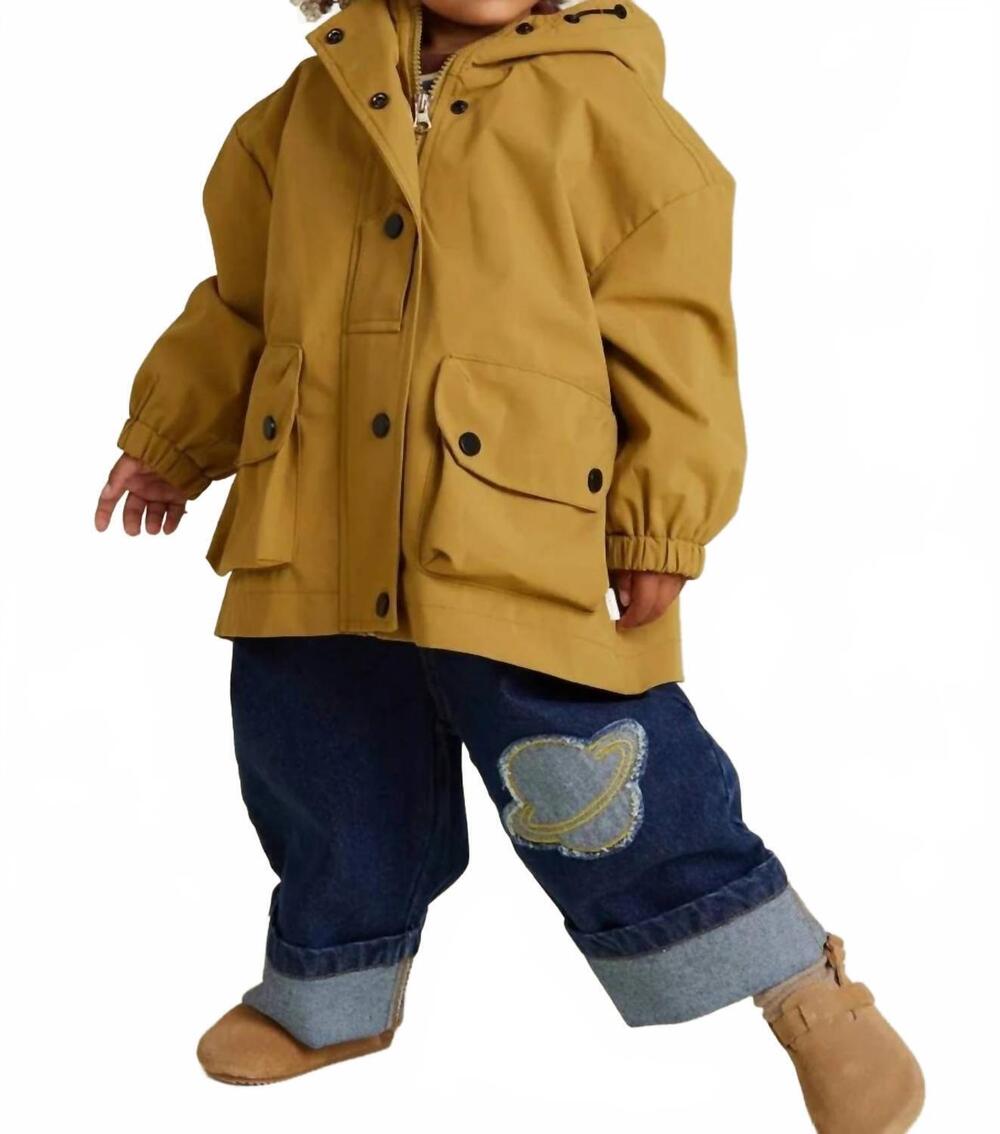 NEW CLAUDE & CO kids' brooke rain jacket in rich honey